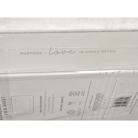 Goumi Nursery Fitted Crib Sheet Beige Bamboo Organic Cotton Standard Size NWT - Picture 7 of 8